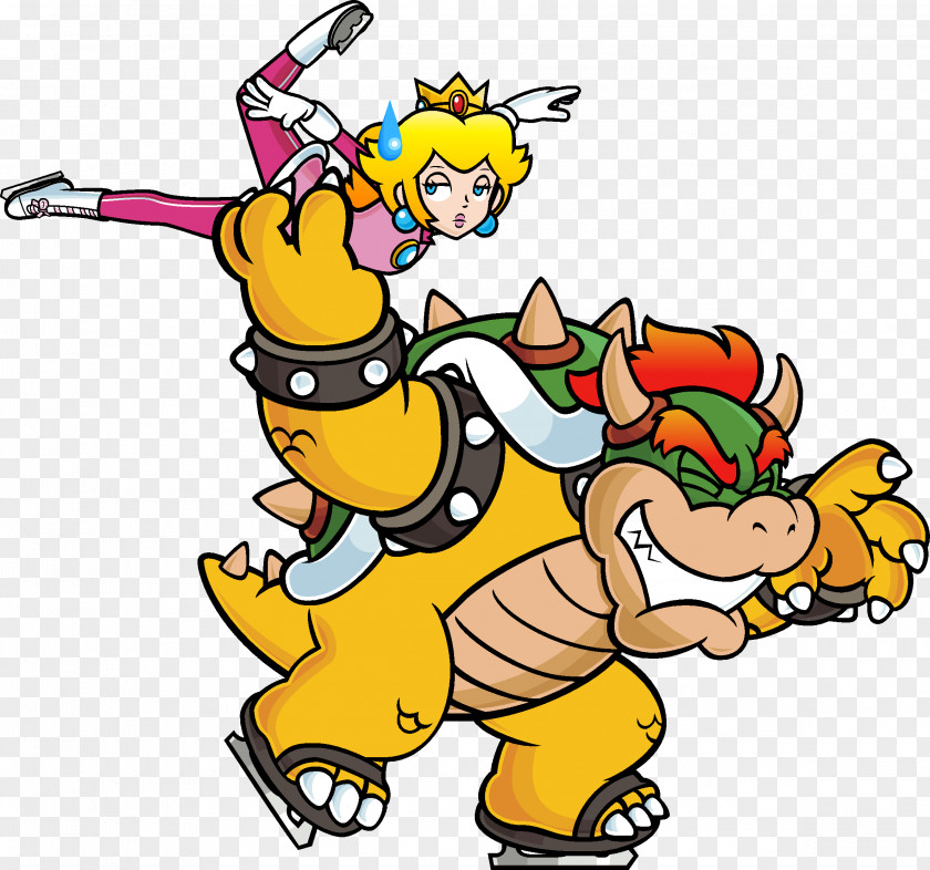 Figure Skating Super Princess Peach Bowser Daisy Mario PNG