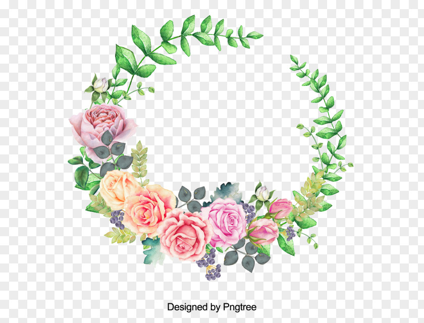 Flower Floral Design Garden Roses Wreath PNG
