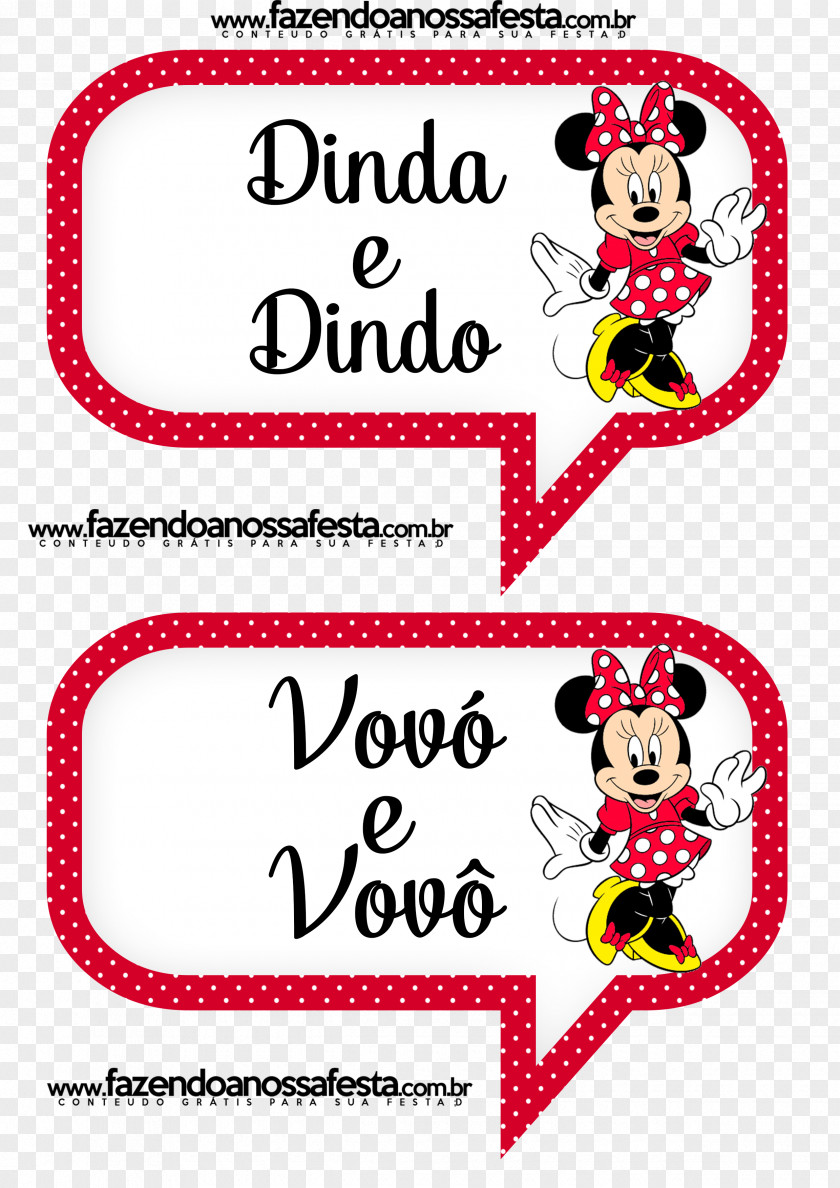 Minnie Mouse Mickey Party Child Convite PNG