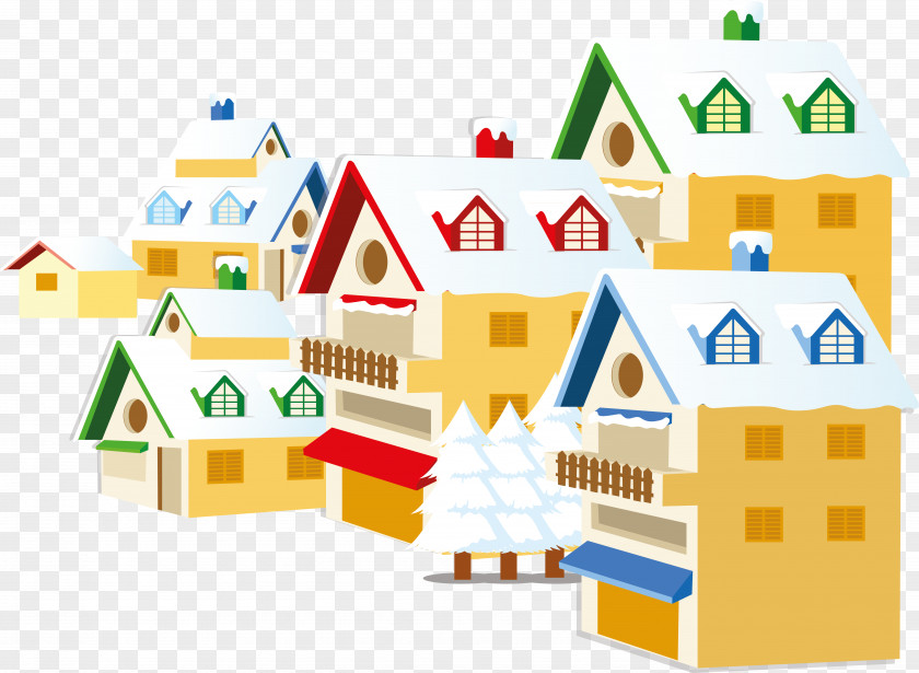 School Building Christmas House Clip Art PNG