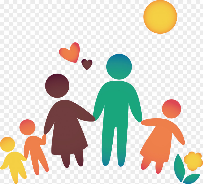 Happy Family Cute Cartoon Material Icon PNG