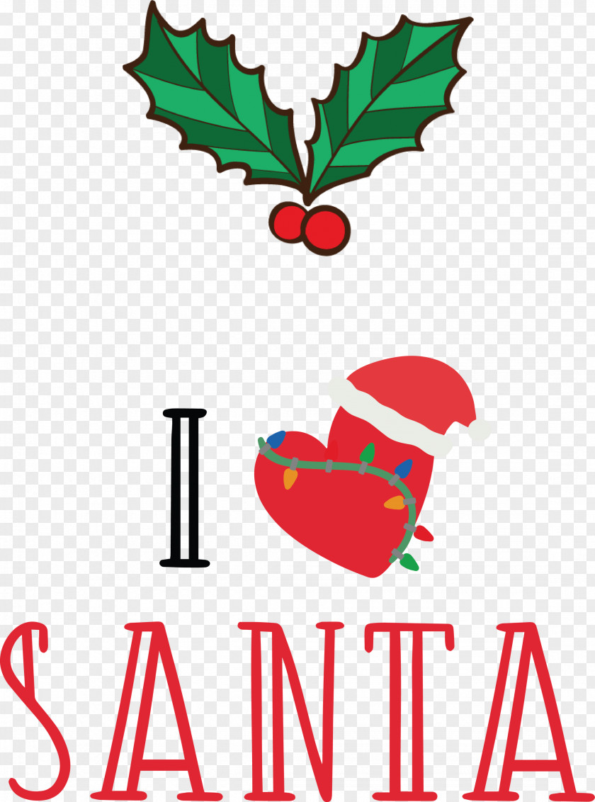 I Love Santa Christmas PNG