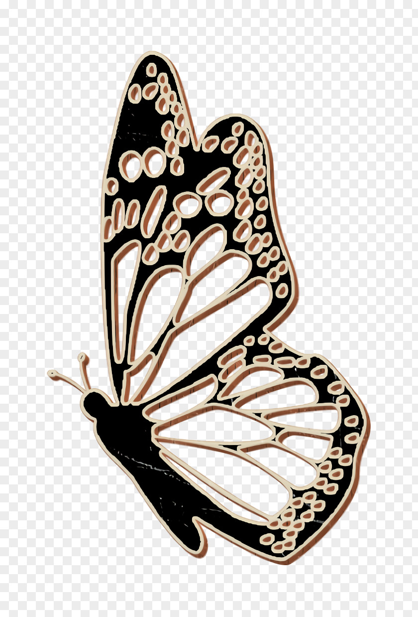 Animals Icon Insect Butterfly Side View With Detailed Wings PNG