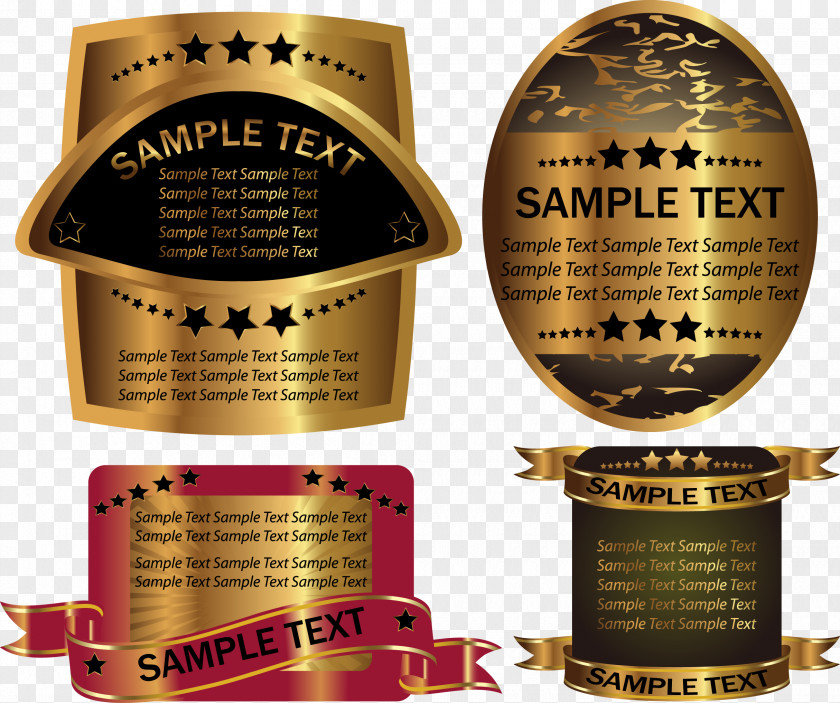 Gold Bottle Stickers Vector Euclidean Label PNG