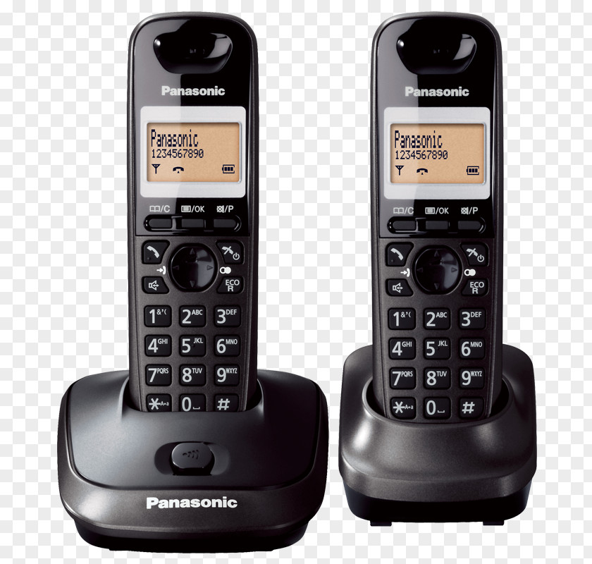 Panasonic Phone Digital Enhanced Cordless Telecommunications Telephone KX-TG1611SPH Handset PNG
