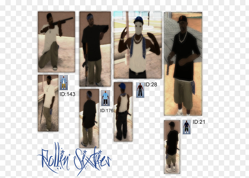 Rollin 60 Crips Grand Theft Auto: San Andreas Multiplayer Gang Mod PNG