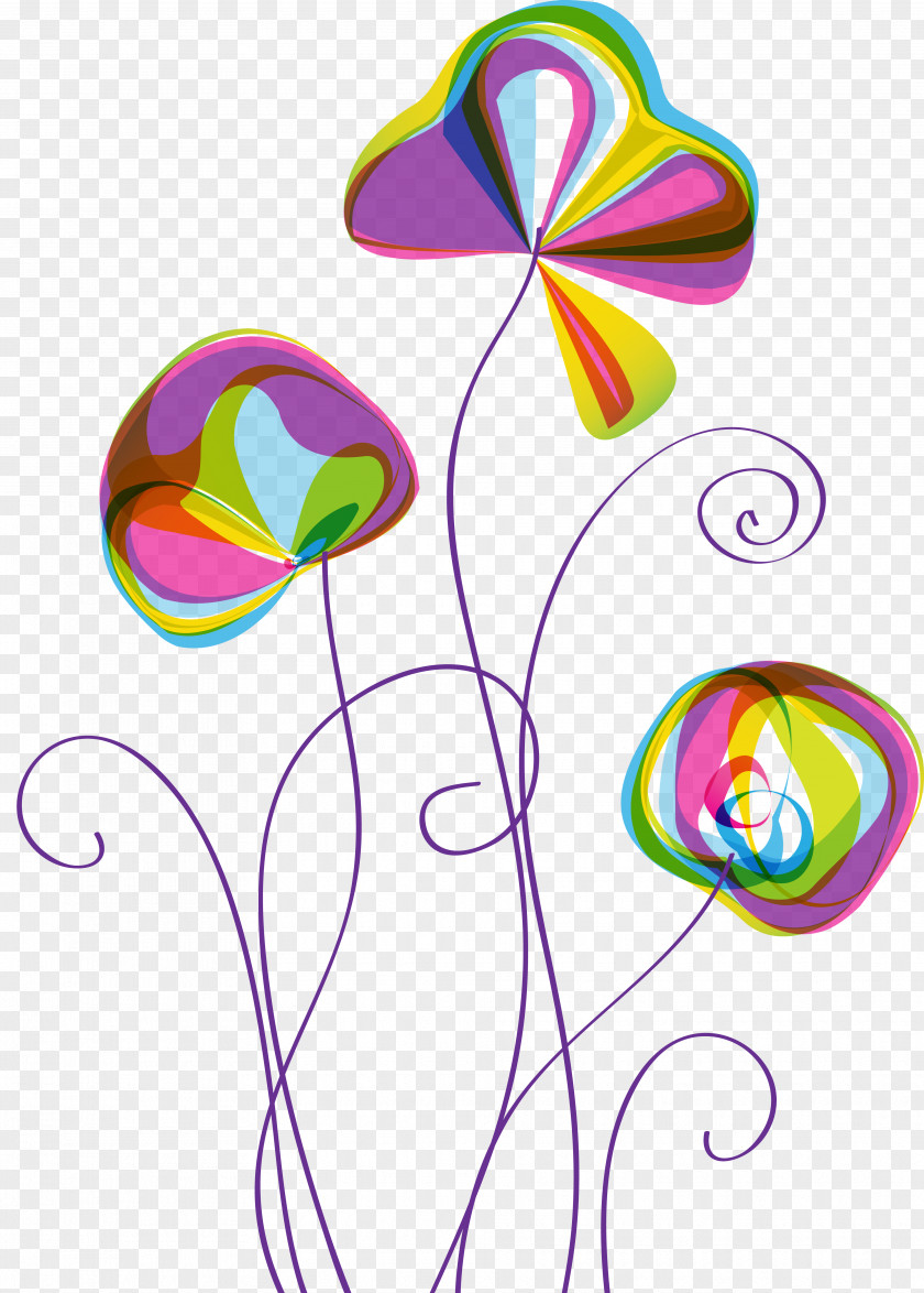 Abstract Flower Watercolor Painting PNG