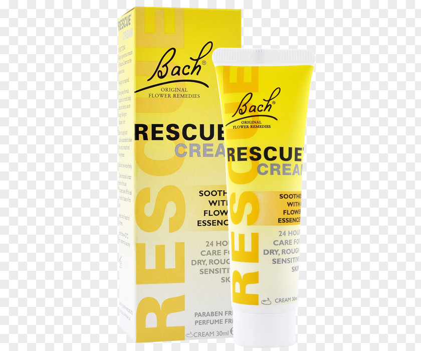 Bach Rescue Cream Lotion Sunscreen Flower Remedies PNG