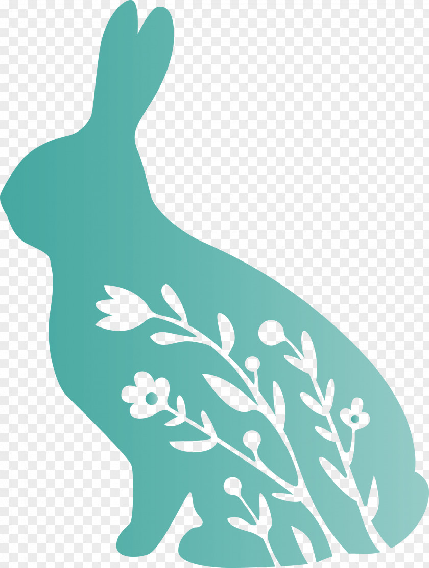 Floral Bunny Rabbit Easter Day PNG