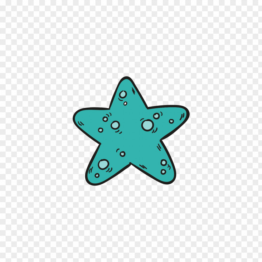 Green Five Angle Starfish Icon PNG