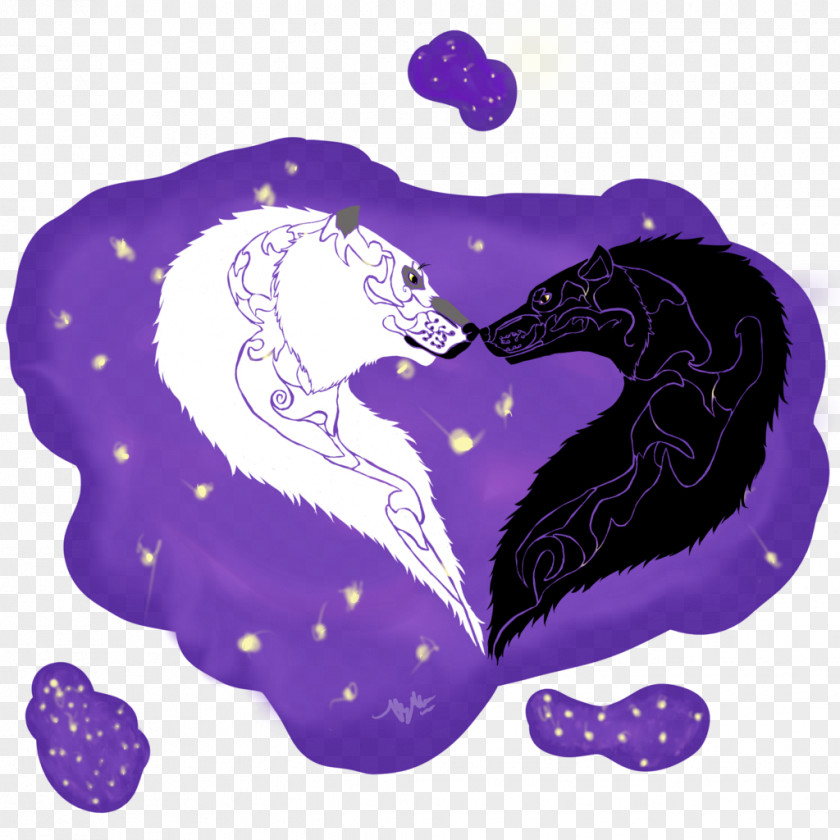 Wolf Heart Purple Organism Font PNG