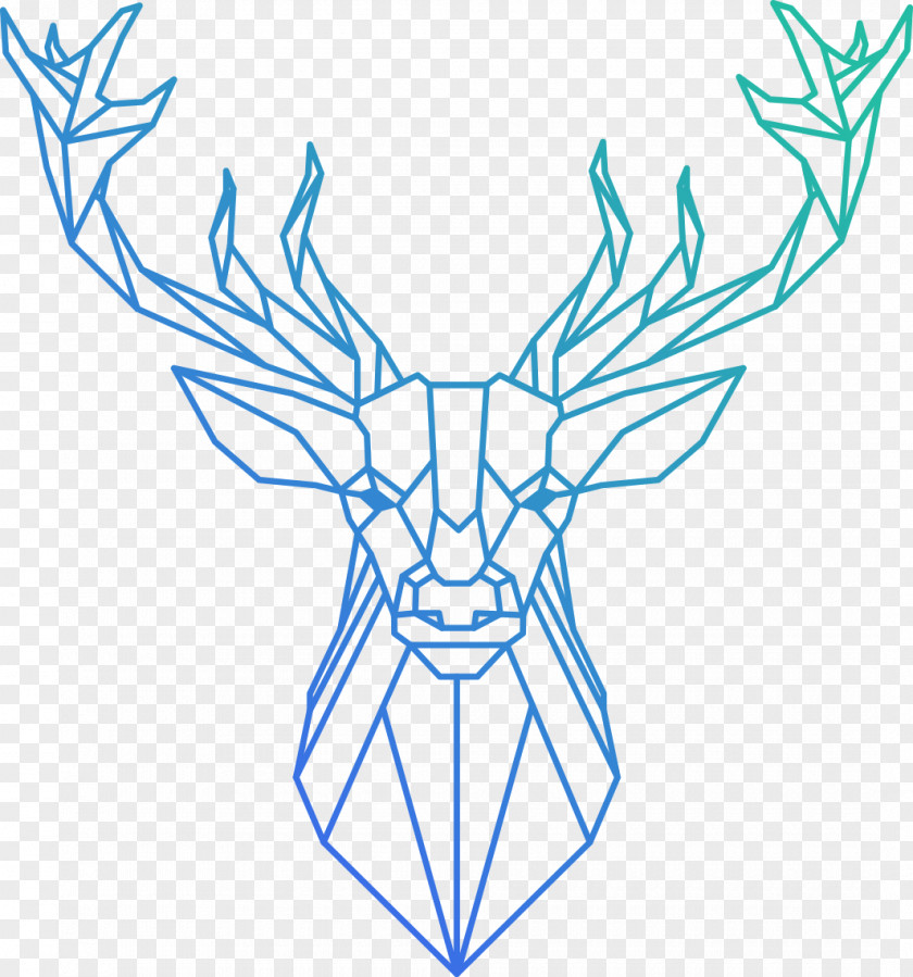 Deer Head Reindeer Polygon Geometry PNG