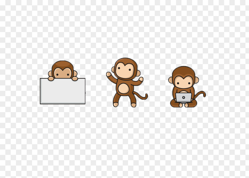 Little Monkey Cartoon Clip Art PNG