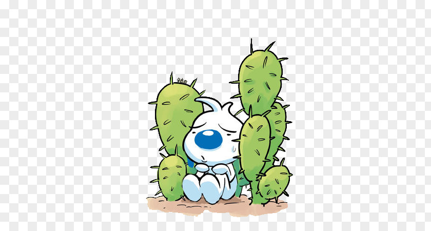 Stuck In A Cactus The Dog Cuteness Nerve Cartoon Wallpaper PNG