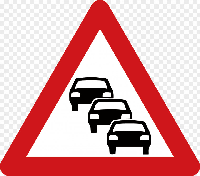 Vector Attention In Front Of The Vehicle Queue Traffic Sign Clip Art PNG