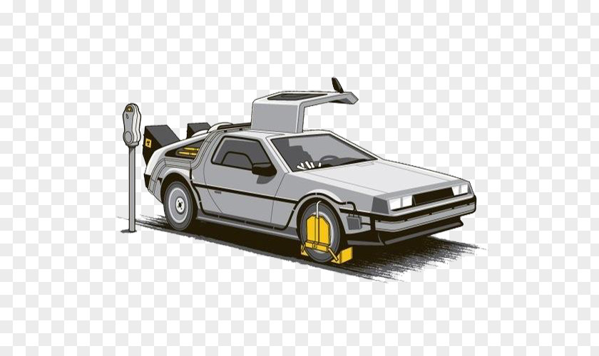 White Cartoon Future Car Biff Tannen Dr. Emmett Brown Marty McFly Back To The DeLorean Time Machine PNG