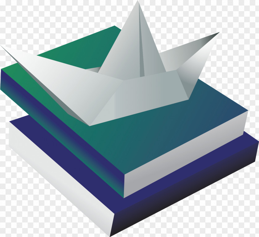 Paper Boat On The Books Book PNG