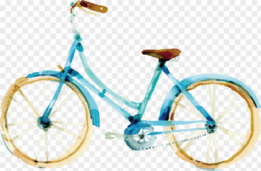 Watercolor Bike Design PNG
