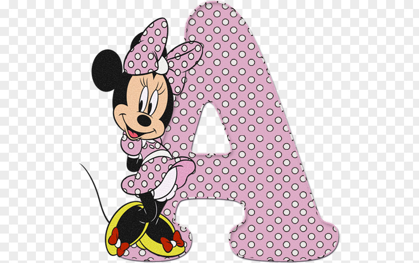 Minnie Mouse Mickey Polka Dot Alphabet PNG