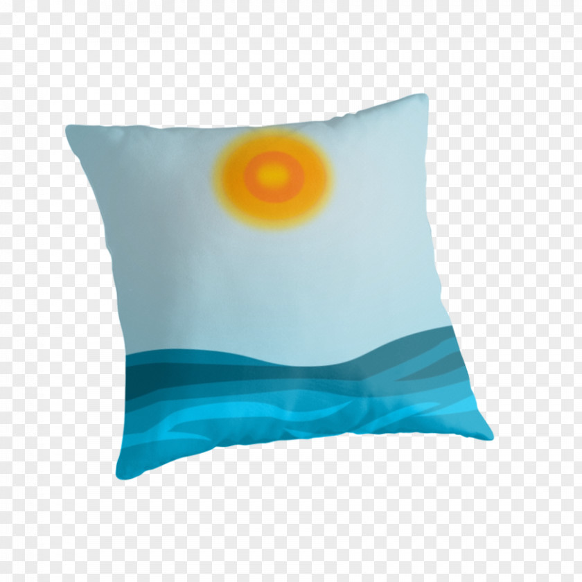 Sun With Wave Cushion Throw Pillows PNG