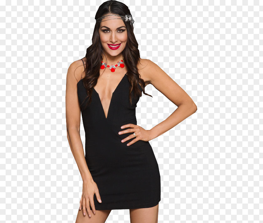 Brie Bella One-piece Swimsuit Little Black Dress Fashion Neckline PNG