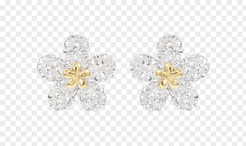 Swarovski Jewelry Flower Earrings Earring AG Crystal Gold PNG