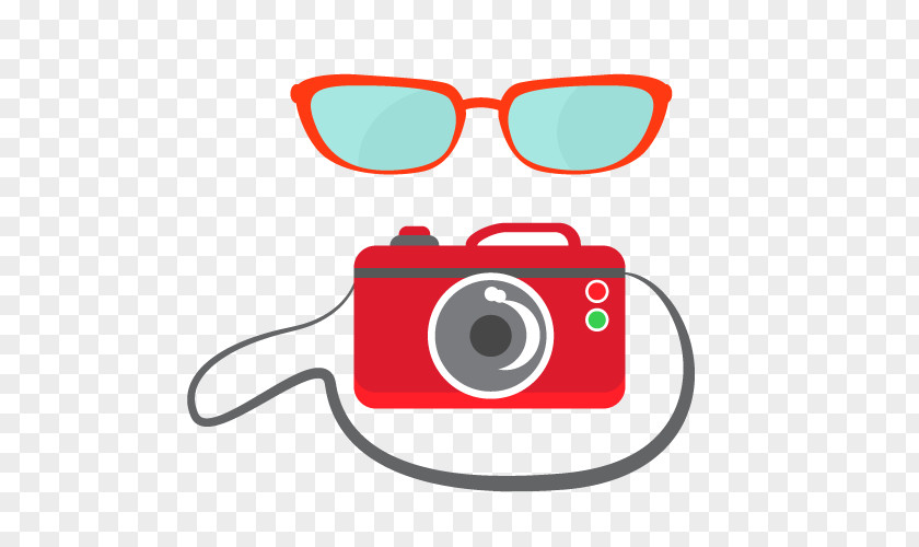 Vector Camera Glasses Red PNG
