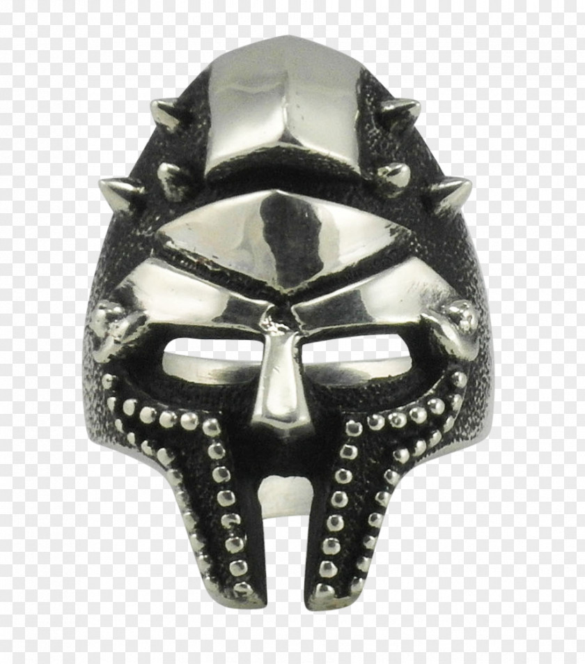 Gladiator Helmet Sterling Silver Jewellery Ring PNG