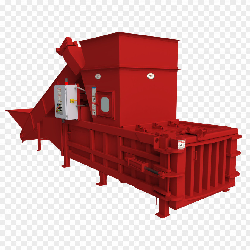 Machine Baler Plastic Cardboard Conveyor System PNG