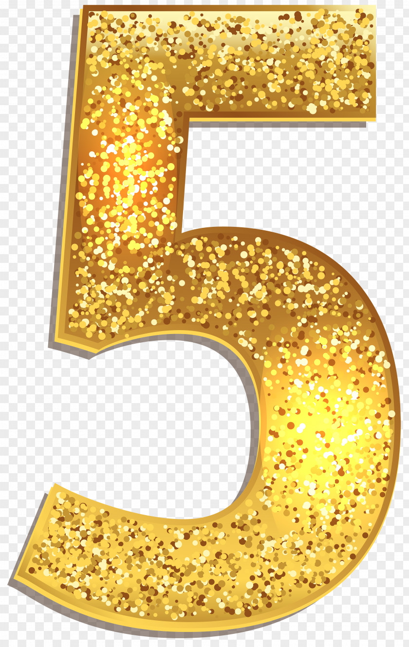 Number Five Gold Shining Clip Art Image File Formats Lossless Compression PNG