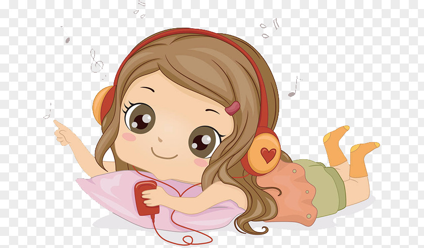 Cartoon Illustration PNG illustration, listening to music, relaxing mood clipart PNG