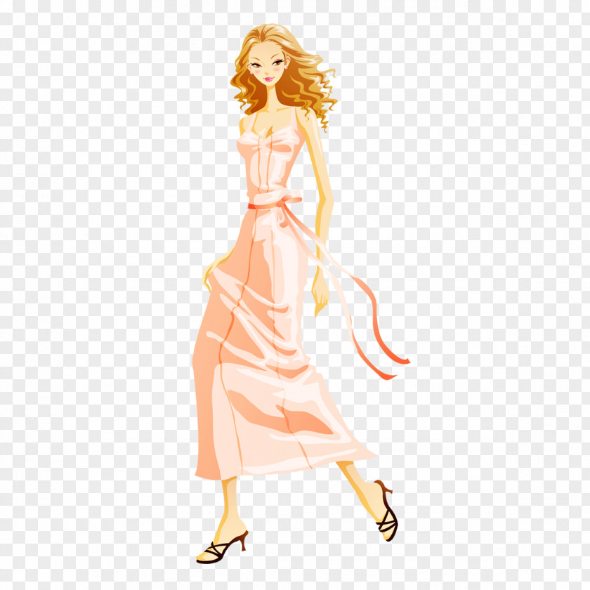 Cartoon Animation Illustration PNG Illustration, Casual dress girl clipart PNG