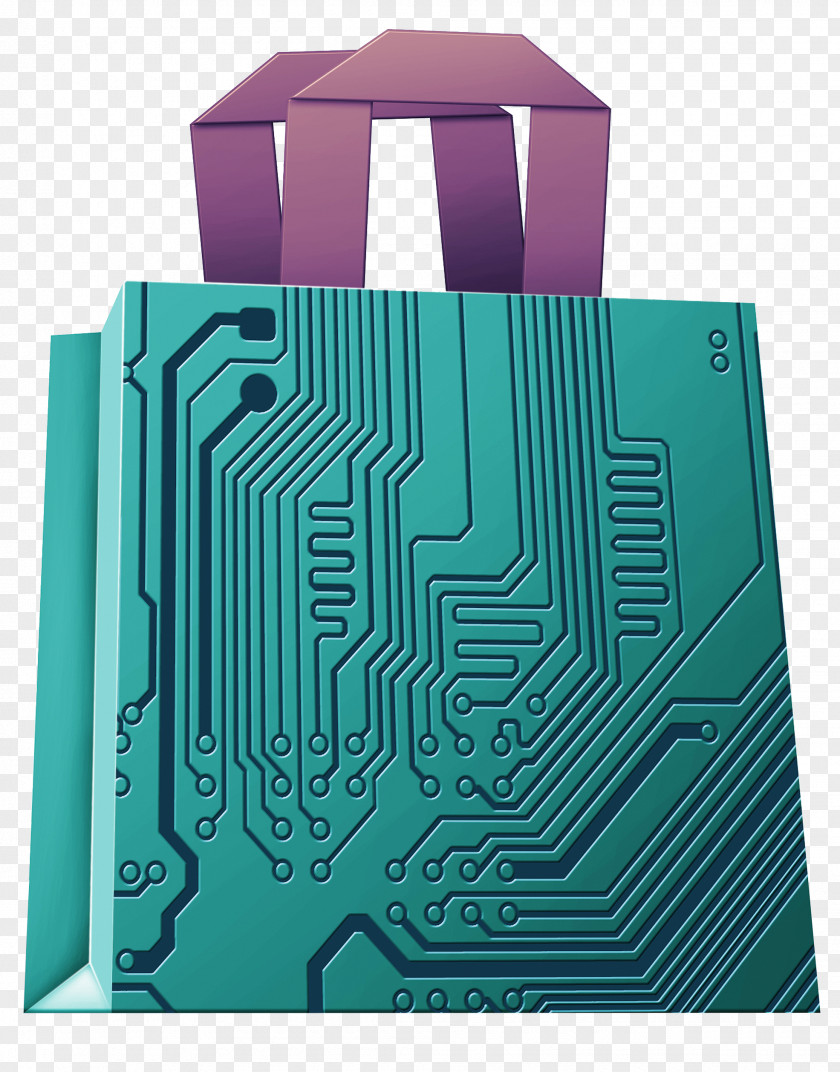 Circuit Line Shopping Bag Integrated Printed Board Electrical Network Stock Photography PNG