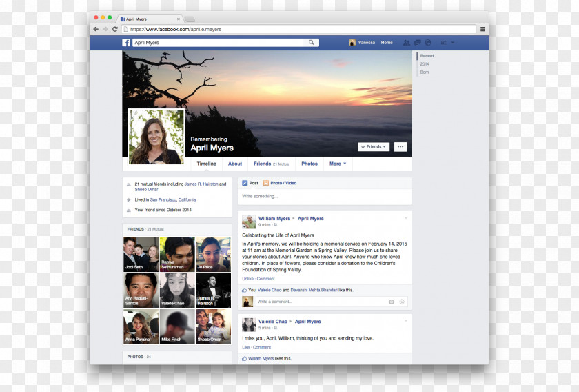 Facebook Timelines User Profile Death Social Media Login PNG