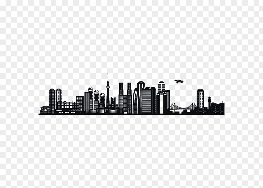 Tokyo Skyline Vector Graphics Silhouette Illustration PNG