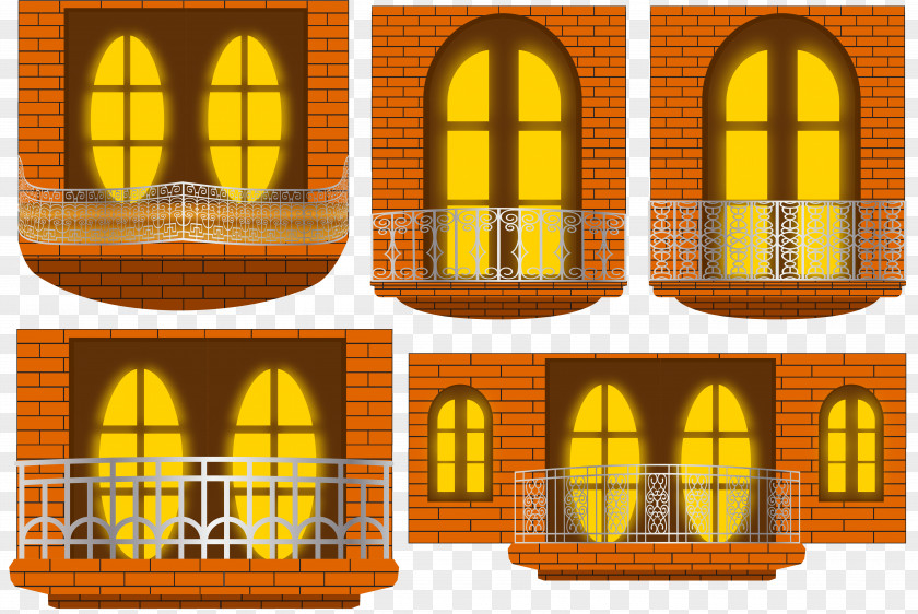 Vector European-style Balcony Euclidean Window PNG