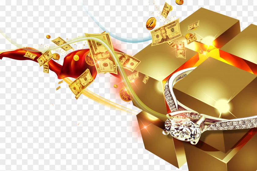 Gold And Diamond Ring PNG