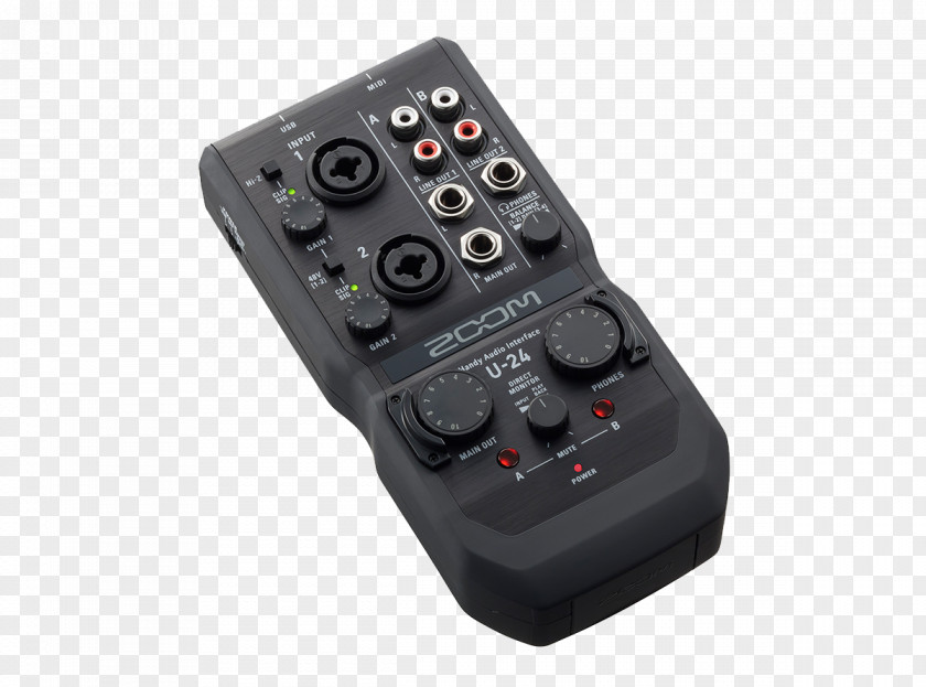 Microphone Digital Audio Zoom U-24 Sound Cards & Adapters PNG