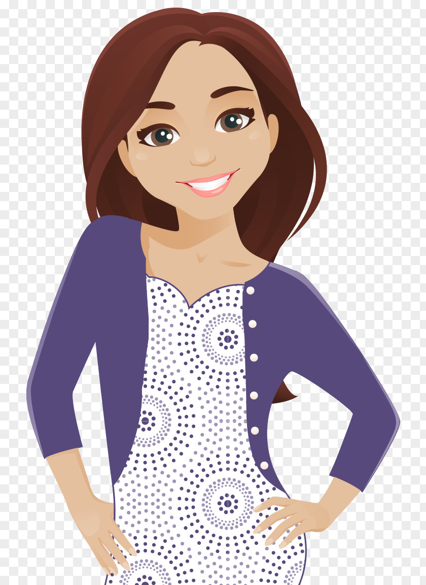 Healthy Weight Loss Clip Art Image Woman Brown Hair Illustration PNG