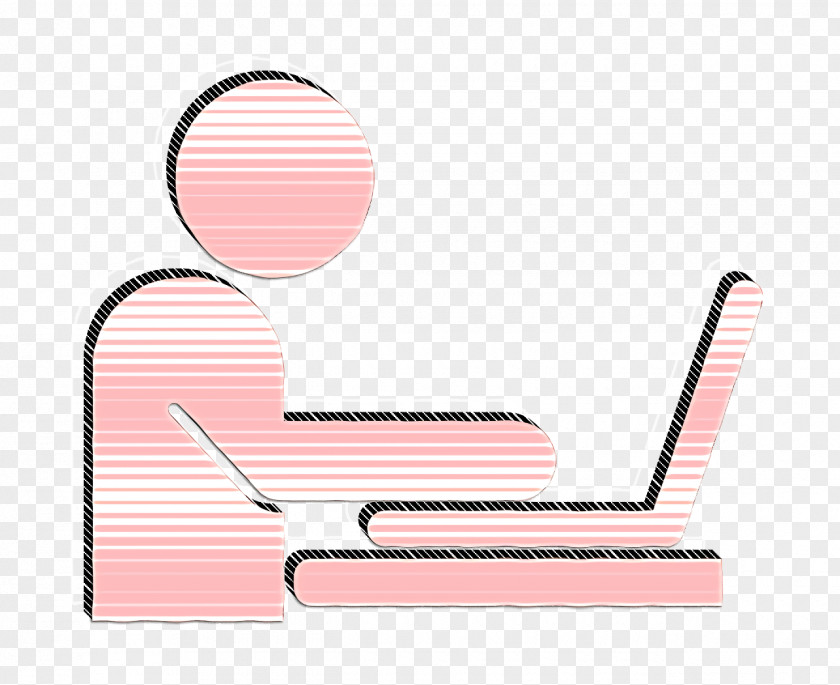 Material Property Pink Computer Workers Icon Man Working On A Laptop From Side View PNG