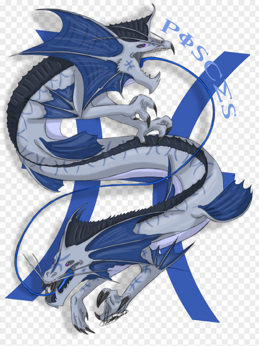 Pisces Zodiac Astrological Sign Dragon Symbol PNG