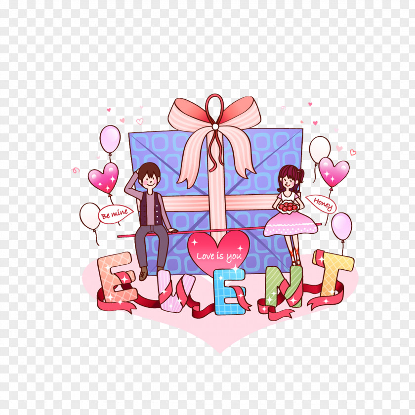 Cartoon Valentine's Day Card Valentines PNG