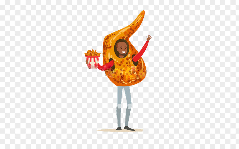 Fried Chicken Wings Cartoon Villain Fast Food Buffalo Wing Take-out Hot Dog PNG