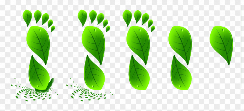 Green Shiny Creative Footprints Icon PNG