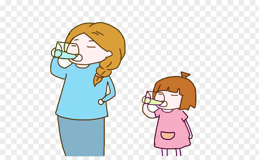 Mother And Baby Drink Water Picture Material Drinking Child PNG