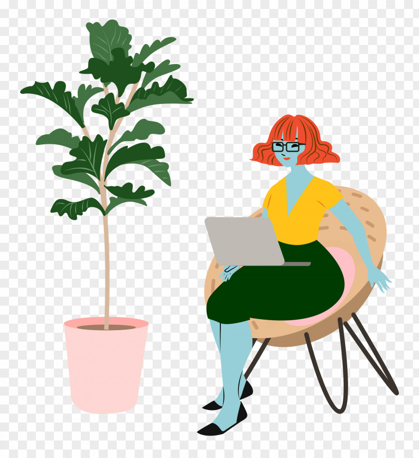 Alone Time Lady Computer PNG