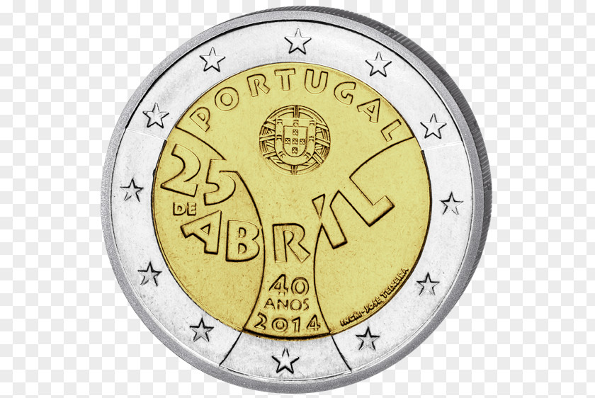 Carnation Revolution 2 Euro Coin Commemorative Coins PNG