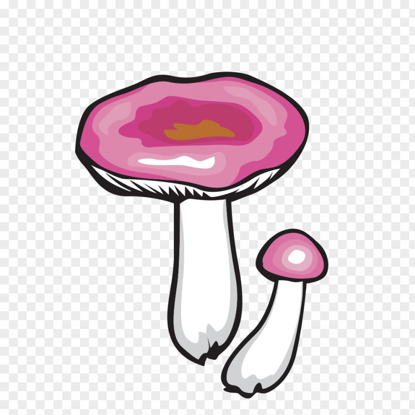 Hand-painted Pink Mushrooms Mushroom Clip Art PNG