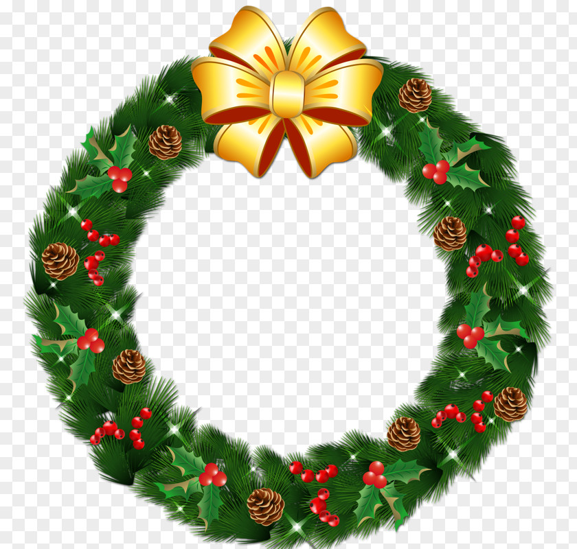 Christmas Wreath Garland Clip Art PNG
