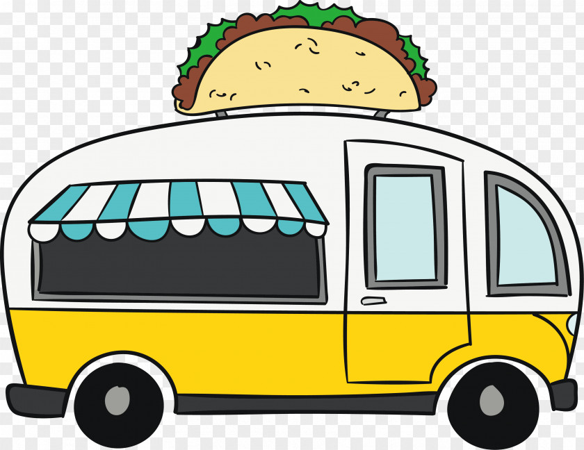 Hand Painted Hot Dog Hamburger Cart Taco PNG